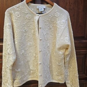 Robert Scott Cream Floral Cardigan